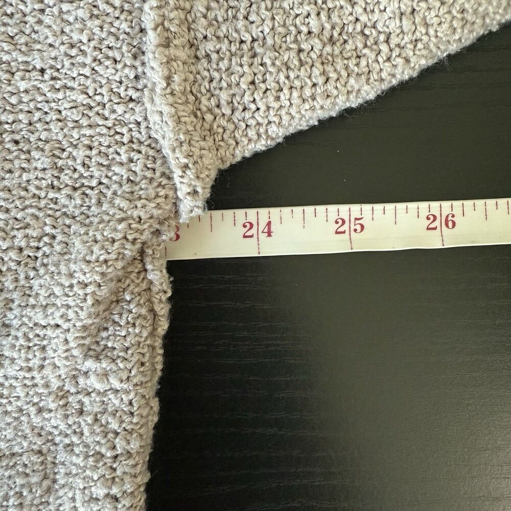 Altard State Beige Oversized V Neck Inside Out Hem Boucle Knit Pullover Sweater - Picture 13 of 15